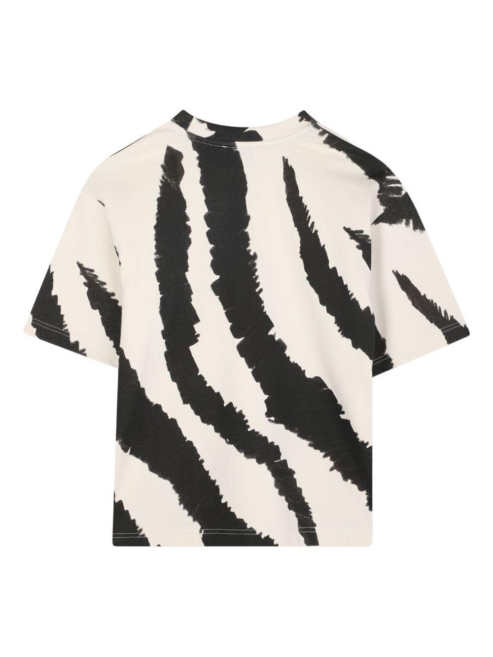 T-shirt per bambino The Marc Jacobs Kids bianco con stampa zebrata e tasca - Rubino Kids