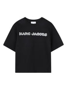 T-shirt per bambino The Marc Jacobs Kids nera con logo sul davanti - Rubino Kids
