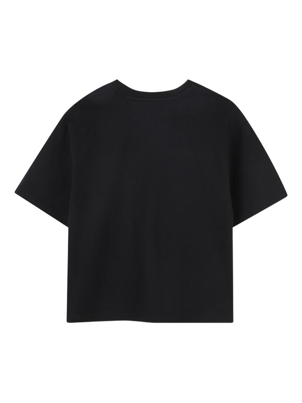T-shirt per bambino The Marc Jacobs Kids nera con logo sul davanti - Rubino Kids