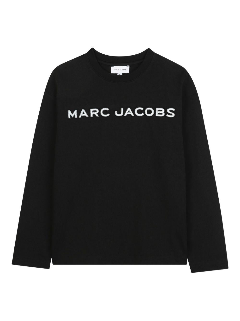 T-shirt per bambino The Marc Jacobs Kids nero con logo sul davanti - Rubino Kids
