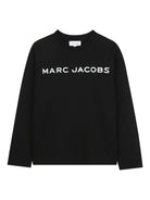 T-shirt per bambino The Marc Jacobs Kids nero con logo sul davanti - Rubino Kids