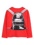 T-shirt per bambino The Marc Jacobs Kids rosso con stampa grafica sul retro - Rubino Kids