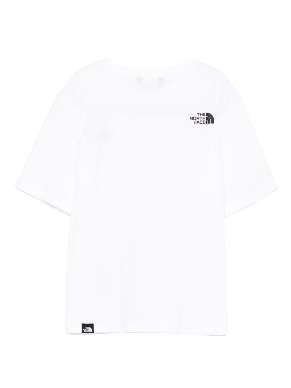 T-shirt per bambino The North Face Kids bianco con logo sul petto - Rubino Kids