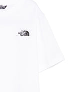 T-shirt per bambino The North Face Kids bianco con logo sul petto - Rubino Kids