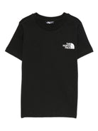 T-shirt per bambino The North Face Kids nero con logo sul petto - Rubino Kids