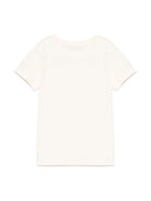 T-shirt per bambino TRUSSARDI JUNIOR beige con logo floccato - Rubino Kids