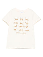 T-shirt per bambino TRUSSARDI JUNIOR beige con stampa grafica - Rubino Kids