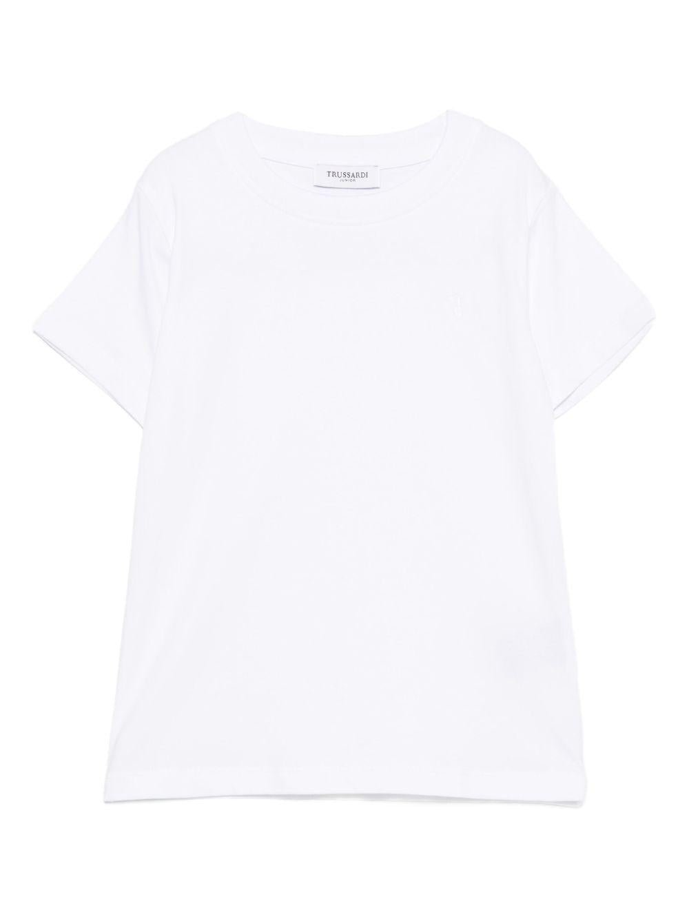 T-shirt per bambino Trussardi Junior bianco con maniche corte - Rubino Kids