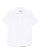 T-shirt per bambino Trussardi Junior bianco con stampa logo sul retro e targhetta - Rubino Kids