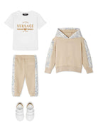 T-shirt per bambino Versace Kids bianco con logo color oro - Rubino Kids