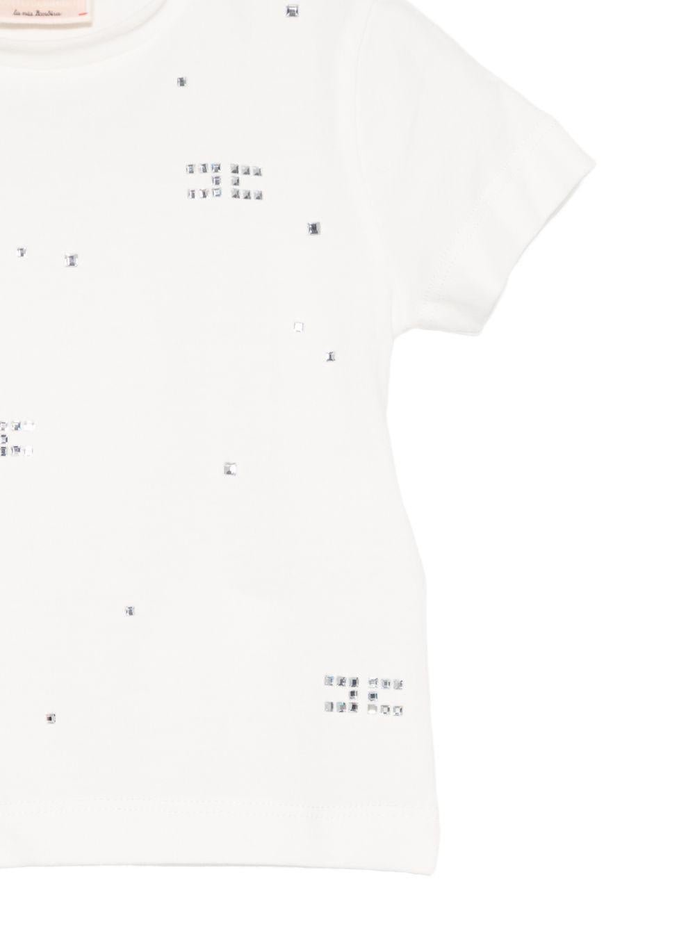 T-shirt per bneonata Elisabetta Franchi La Mia Bambina rosa con decorazioni - Rubino Kids