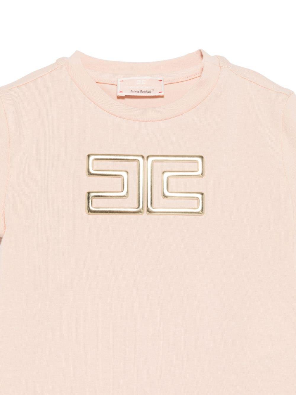 T-shirt per neonarta Elisabetta Franchi La Mia Bambina rosa con dettaglio logo - Rubino Kids