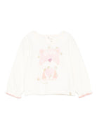 T-shirt per neonata Billieblush bianco con bordi rosa - Rubino Kids