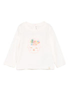 T-shirt per neonata Billieblush bianco con stampa in rilievo - Rubino Kids