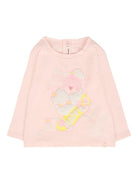 T-shirt per neonata Billieblush rosa con stampa in rilievo - Rubino Kids