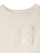 T-shirt per neonata Bonpoint beige con stampa sul davanti - Rubino Kids