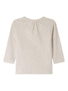 T-shirt per neonata Bonpoint beige con stampa uccellino e scollo rotondo - Rubino Kids