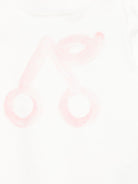 T-shirt per neonata Bonpoint bianca con stampa ciliegie sul davanti - Rubino Kids