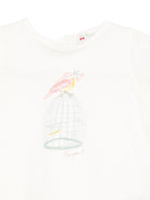 T-shirt per neonata Bonpoint cira beige con chiusura posteriore con bottone - Rubino Kids
