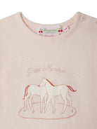 T-shirt per neonata Bonpoint rosa con stampa cavallo - Rubino Kids