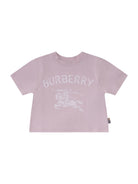 T-shirt per neonata Burberry Kids rosa con logo Equestrian Knight - Rubino Kids