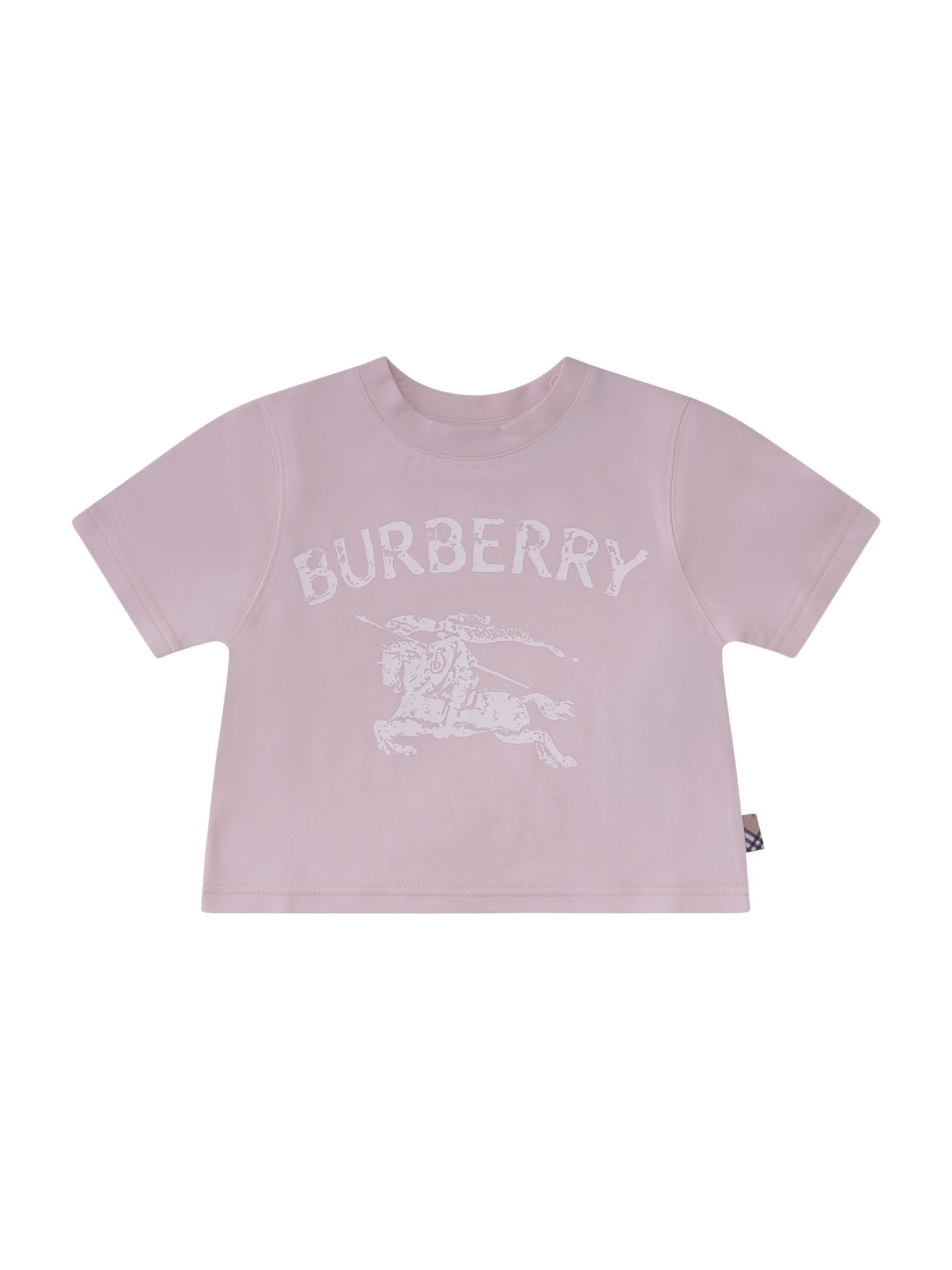 T-shirt per neonata Burberry Kids rosa con logo Equestrian Knight - Rubino Kids