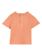 T-shirt per neonata Chloé Kids arancione con scritta logo - Rubino Kids