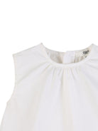 T-shirt per neonata Chloé Kids bianca con applicazioni floreali - Rubino Kids