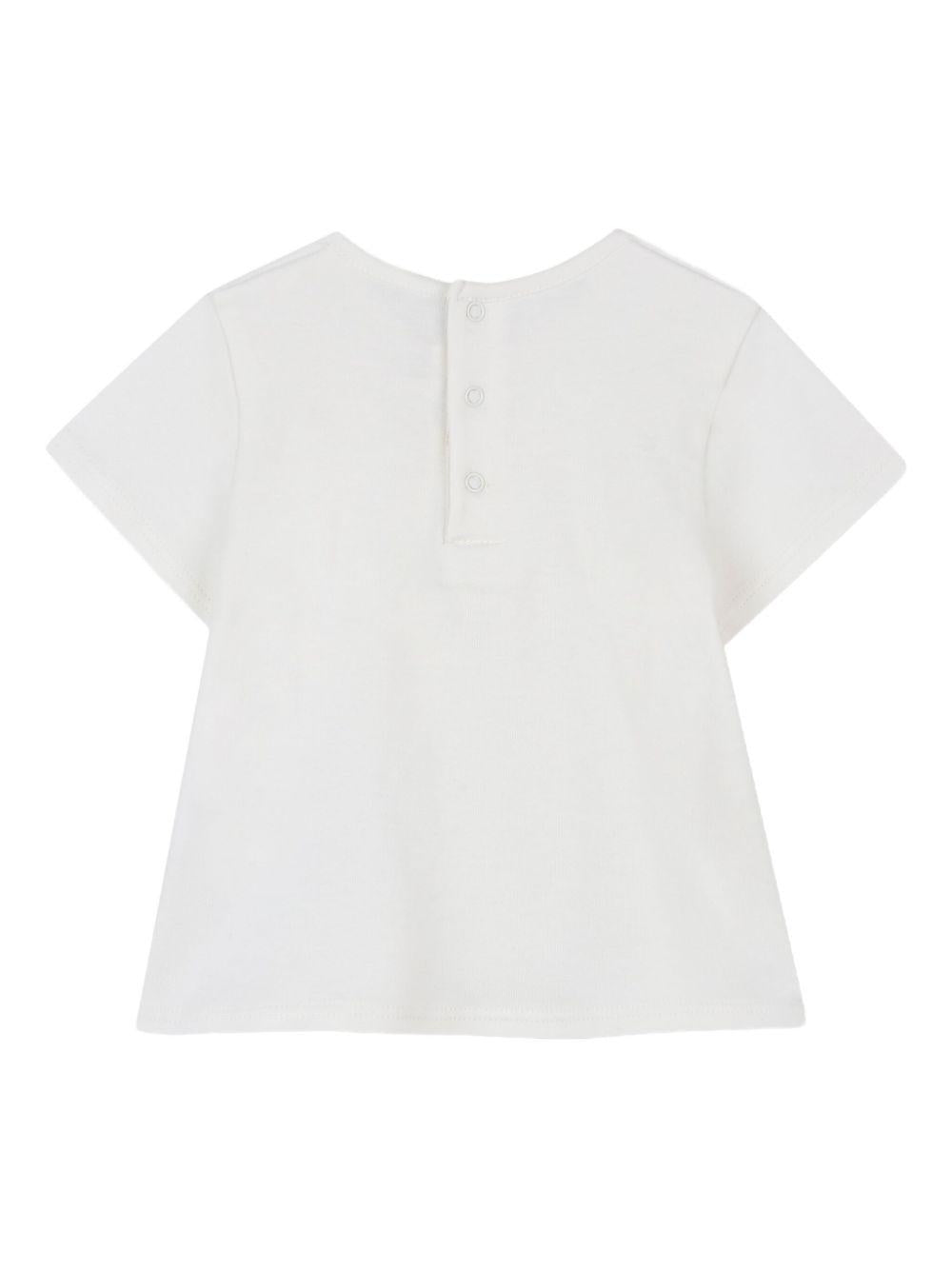 T-shirt per neonata Chloé Kids bianco con decorazione - Rubino Kids