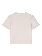 T-shirt per neonata Donsje Jarne beige con ricamo sul petto - Rubino Kids