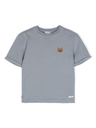T-shirt per neonata Donsje Jarne grigio con ricamo sul petto - Rubino Kids