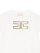 T-shirt per neonata Elisabetta Franchi La Mia Bambina bianca con dettaglio logo - Rubino Kids