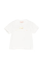 T-shirt per neonata Elisabetta Franchi La Mia Bambina bianca con dettaglio logo - Rubino Kids