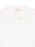 T-shirt per neonata Elisabetta Franchi La Mia Bambina bianca con dettaglio logo - Rubino Kids