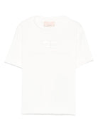 T-shirt per neonata Elisabetta Franchi La Mia Bambina bianco con logo ricamato - Rubino Kids