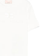 T-shirt per neonata Elisabetta Franchi La Mia Bambina bianco con logo ricamato - Rubino Kids