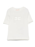 T-shirt per neonata Elisabetta Franchi La Mia Bambina bianco con logo ricamato - Rubino Kids