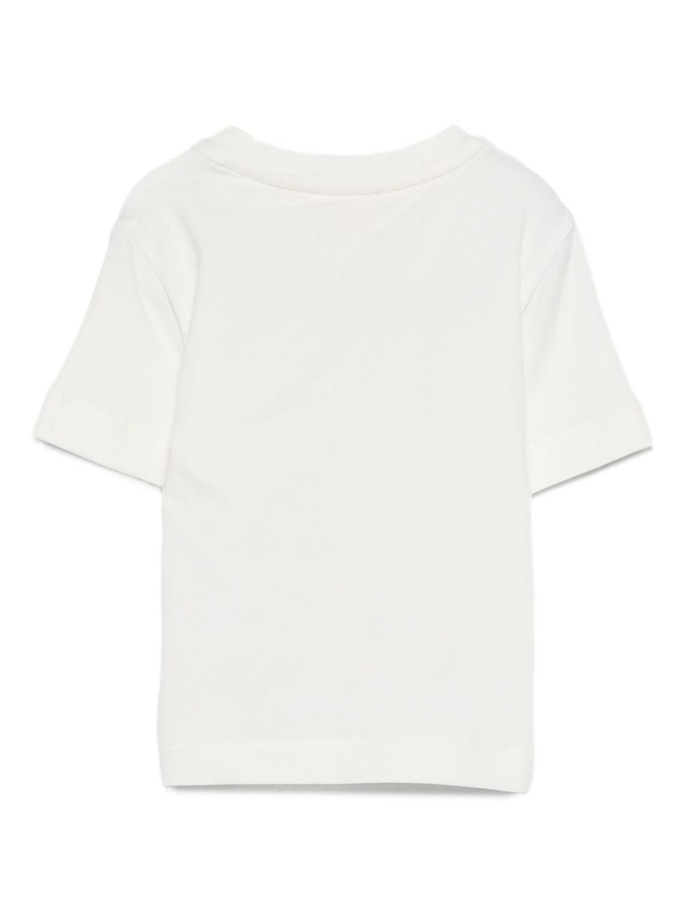 T-shirt per neonata Elisabetta Franchi La Mia Bambina bianco con logo ricamato - Rubino Kids