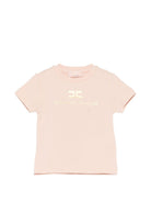T-shirt per neonata Elisabetta Franchi La Mia Bambina rosa con dettaglio logo - Rubino Kids