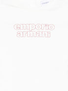 T-shirt per neonata Emporio Armani Kids bianca con decorazione - Rubino Kids