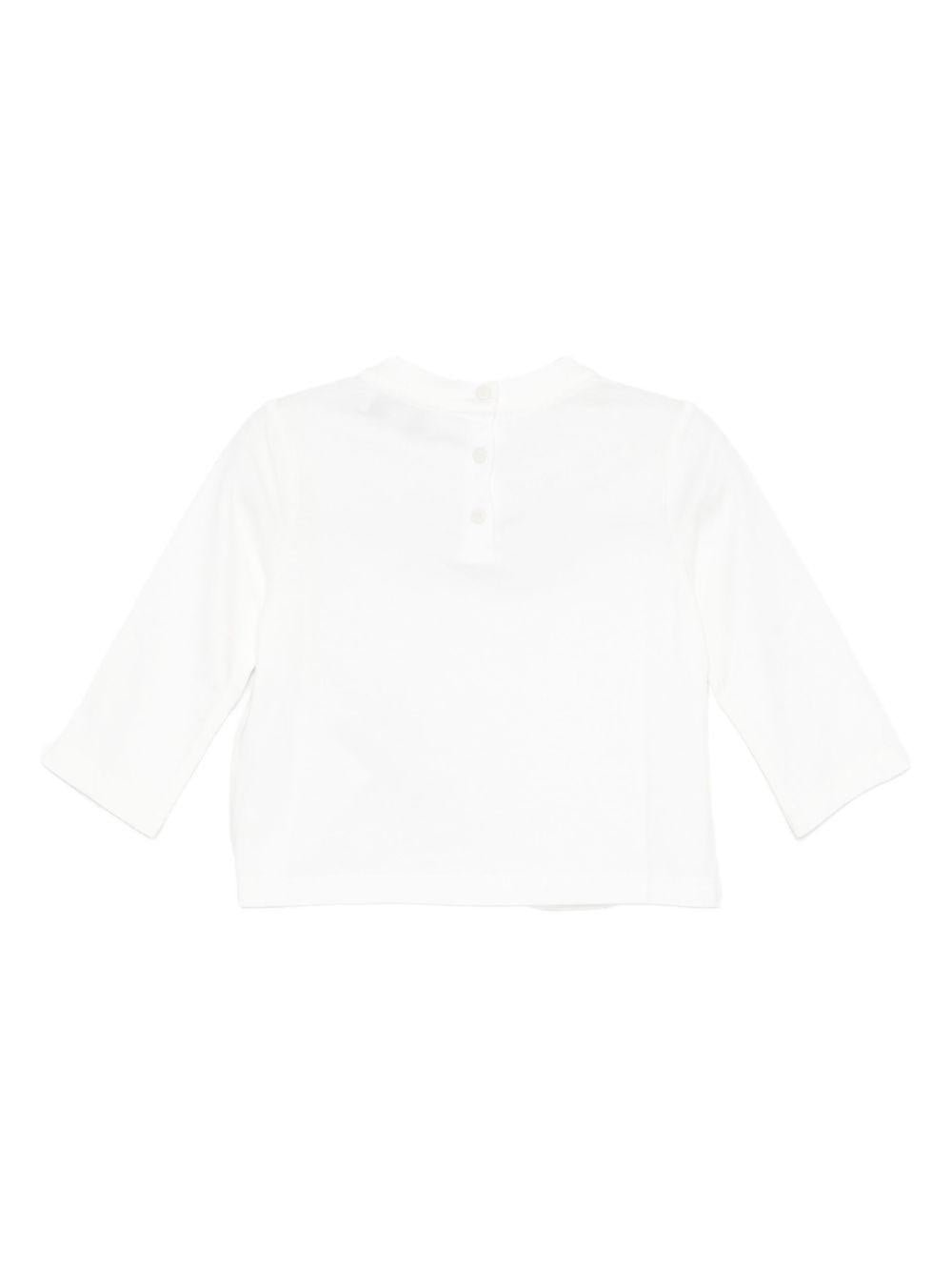 T-shirt per neonata Emporio Armani Kids bianca con decorazione - Rubino Kids