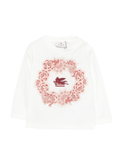 T-shirt per neonata ETRO KIDS bianca con motivo Pegaso - Rubino Kids