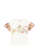 T-shirt per neonata ETRO KIDS bianca con stampa grafica - Rubino Kids