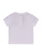 T-shirt per neonata Fendi Kids bianca a maniche corte con grafica sul petto - Rubino Kids