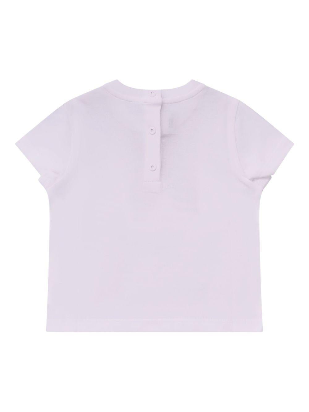 T-shirt per neonata Fendi Kids bianca con stampa a fiocco - Rubino Kids