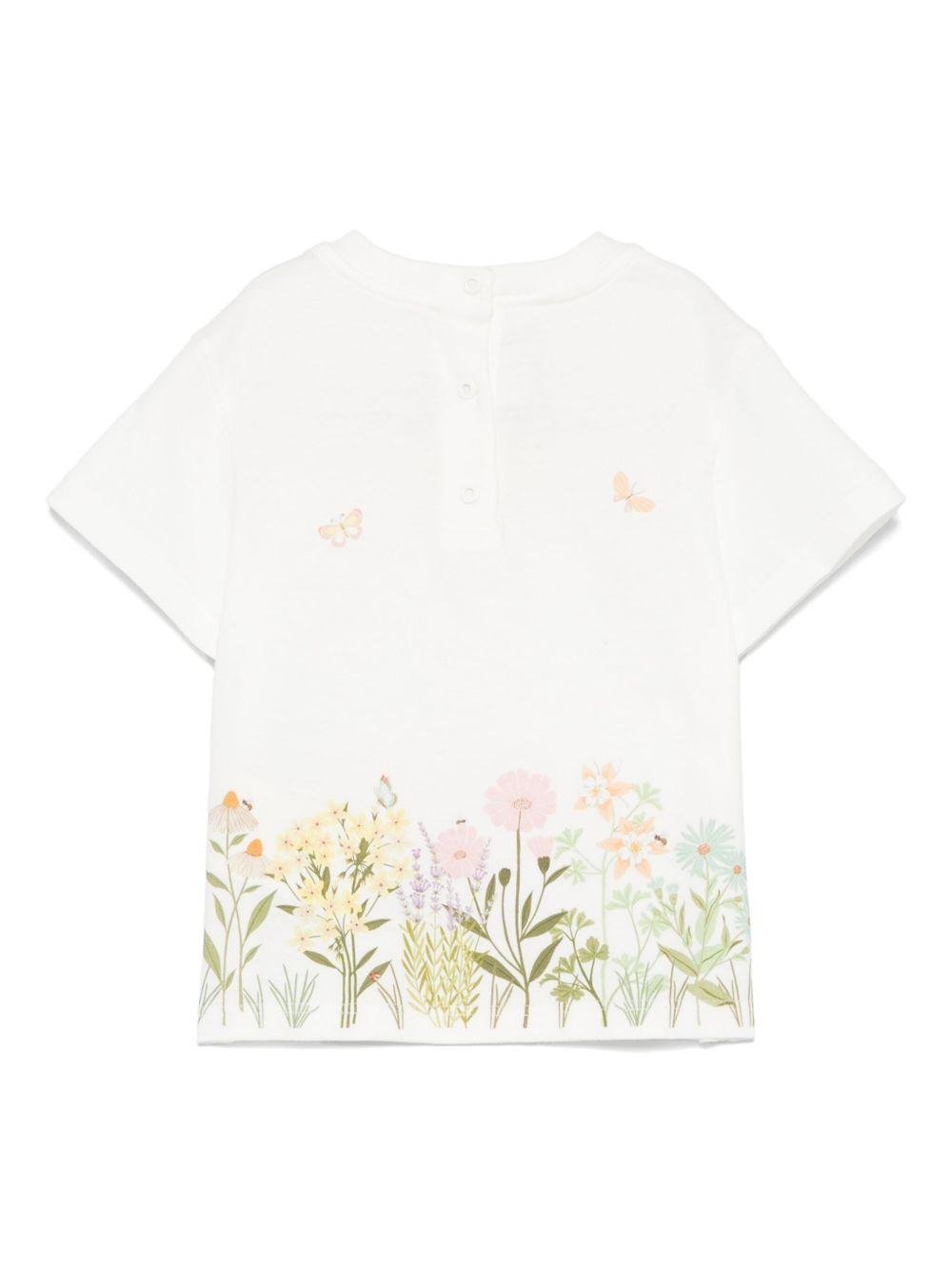 T-shirt per neonata Fendi Kids bianco con logo - Rubino Kids