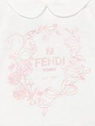 T-shirt per neonata Fendi Kids con stampa logo sul davanti e colletto classico - Rubino Kids