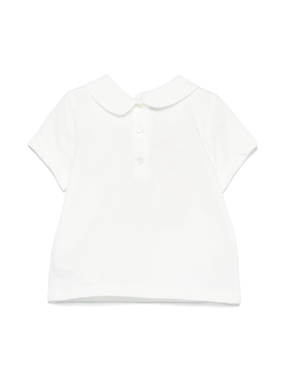 T-shirt per neonata Fendi Kids con stampa logo sul davanti e colletto classico - Rubino Kids