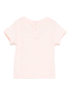 T-shirt per neonata Fendi Kids rosa con logo sul davanti - Rubino Kids