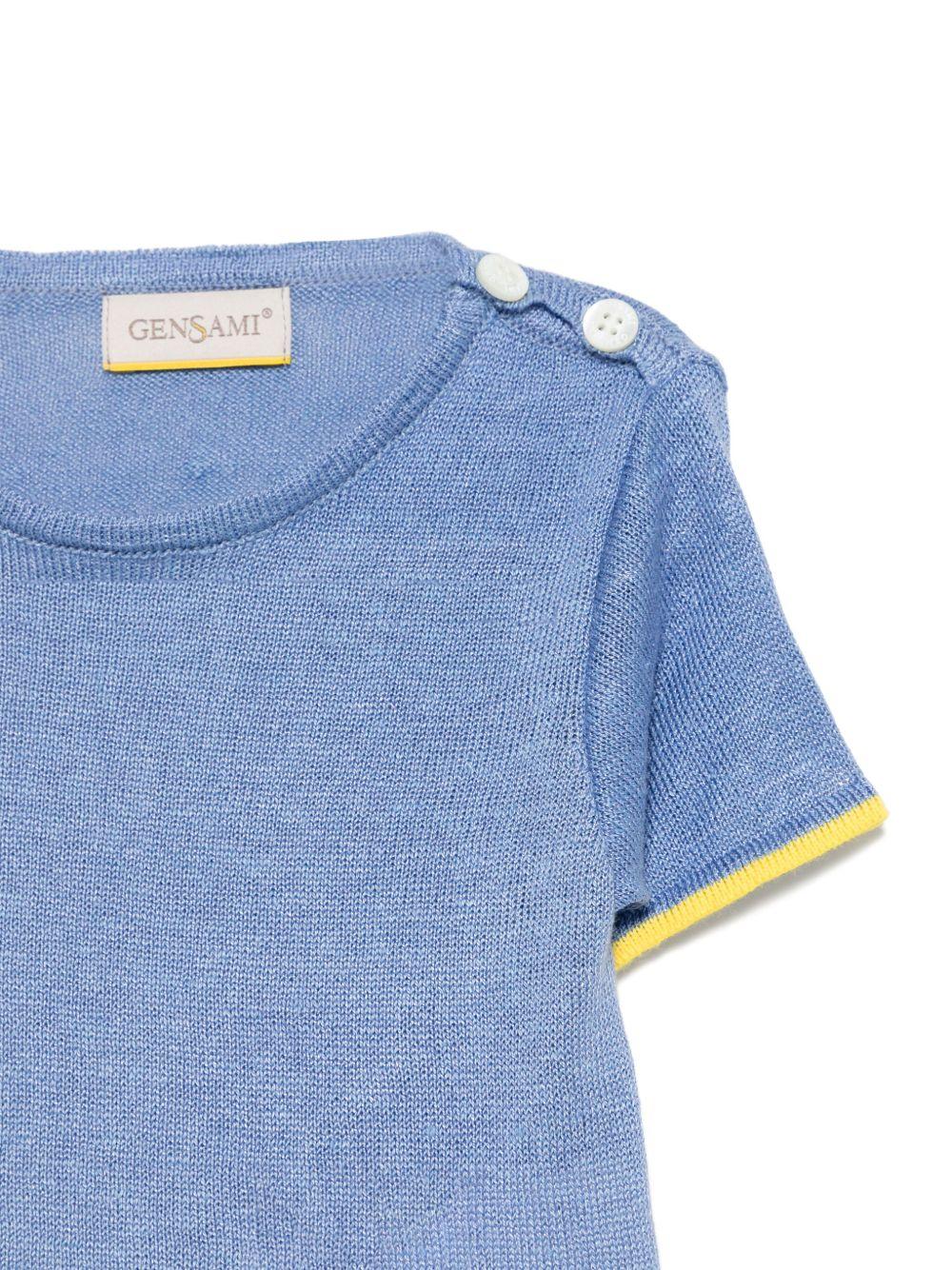 T-shirt per neonata Gensami kids azzurro in maglia - Rubino Kids